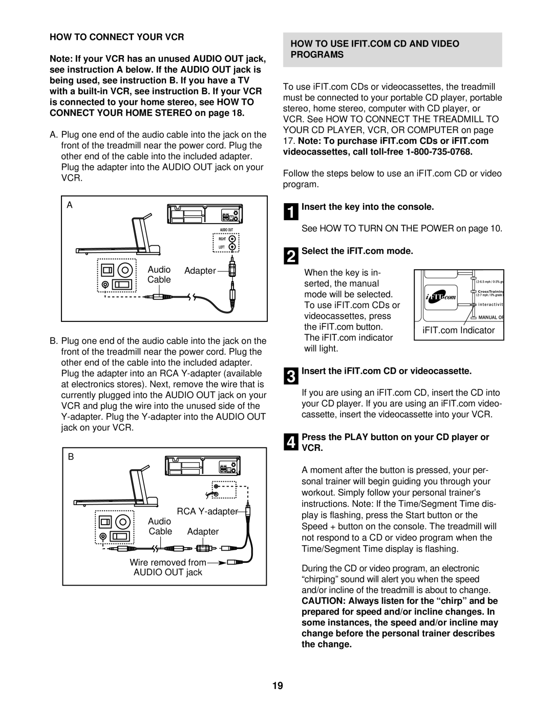 Healthrider HRTL12911 manual HOW to Connect Your VCR, PressVCR. the Play button on your CD player or 