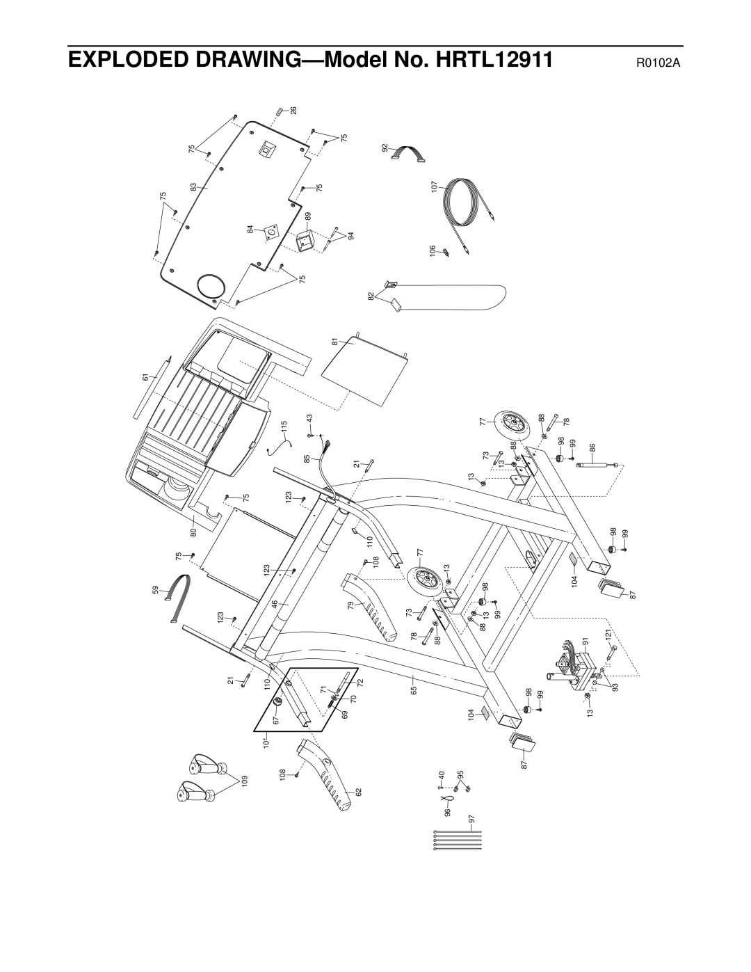 Healthrider manual Exploded DRAWING-Model No. HRTL12911 