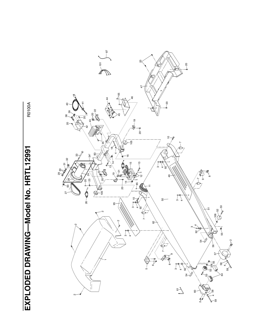 Healthrider manual Exploded DRAWING-Model No. HRTL12991 