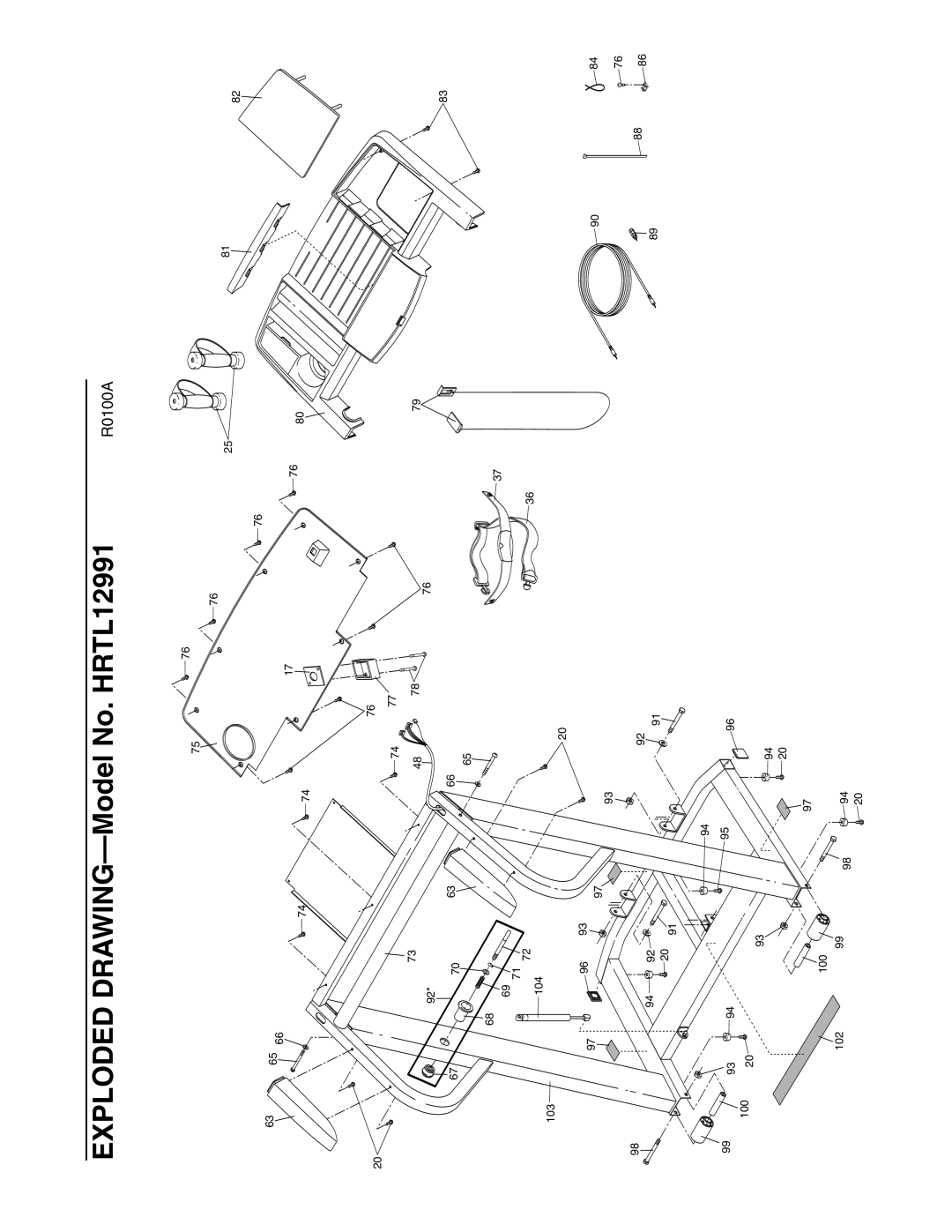 Healthrider HRTL1299 manual R0100A 