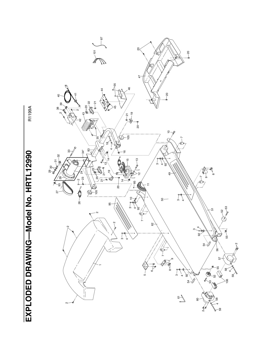 Healthrider manual Exploded DRAWING-Model No. HRTL12990 