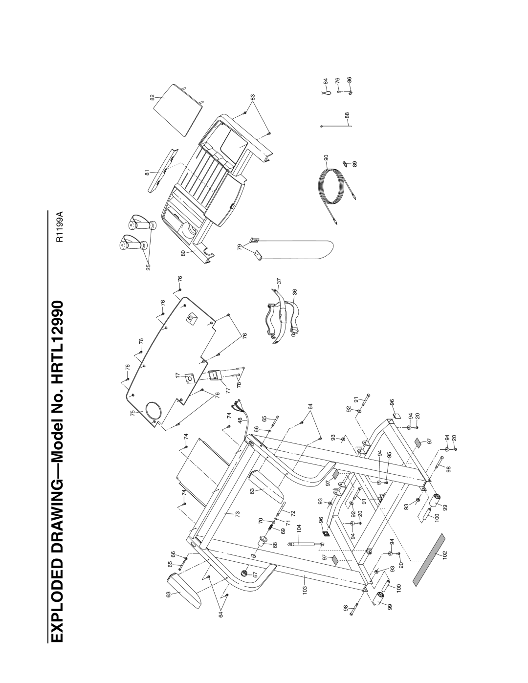 Healthrider HRTL12990 manual 103 104 100 102 