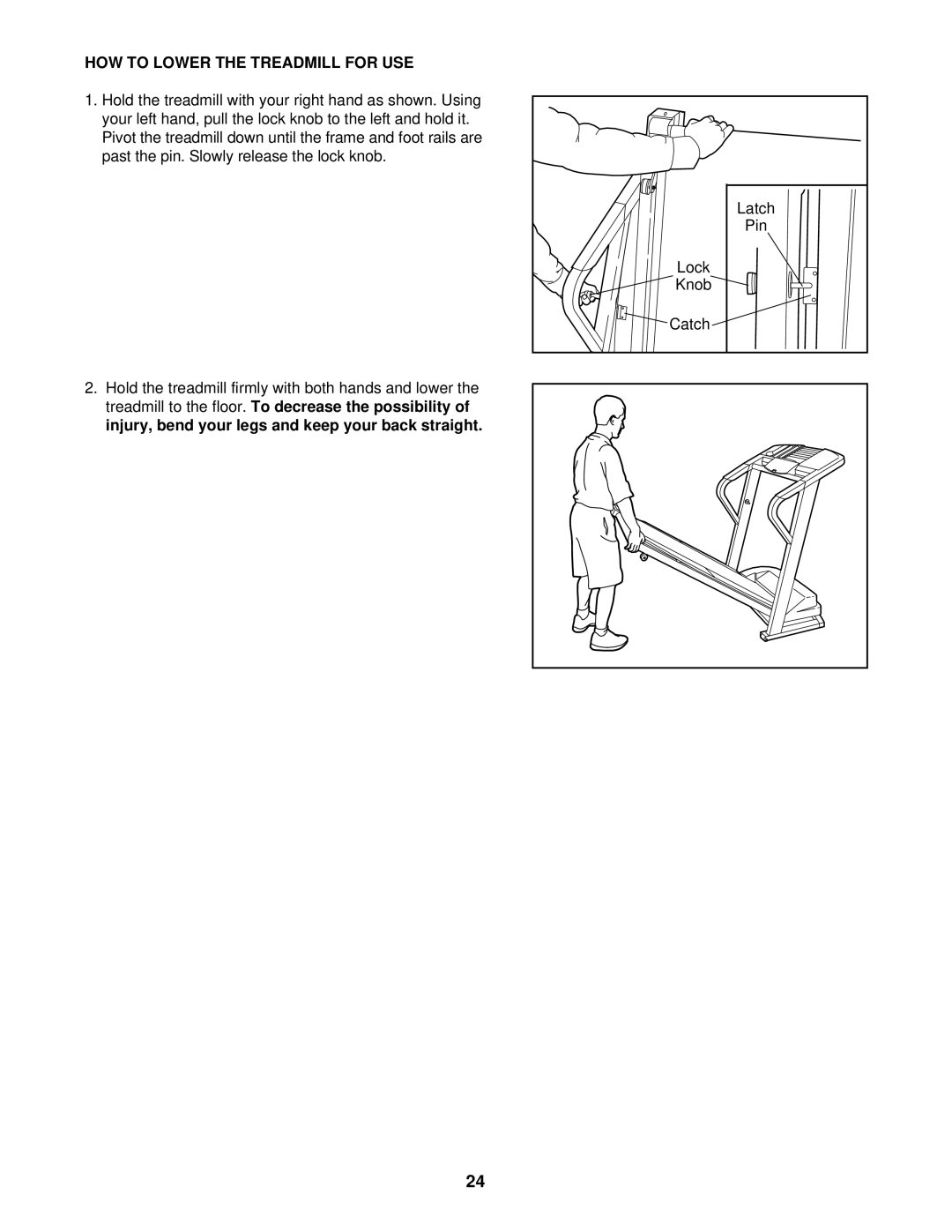 Healthrider HRTL14900 manual HOW to Lower the Treadmill for USE 