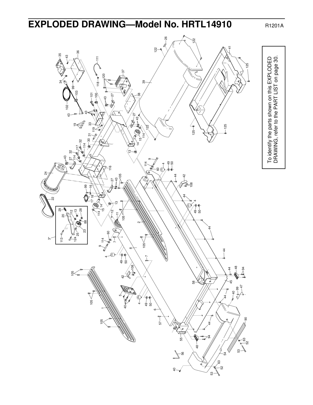 Healthrider HRTL14910 manual Exploded 