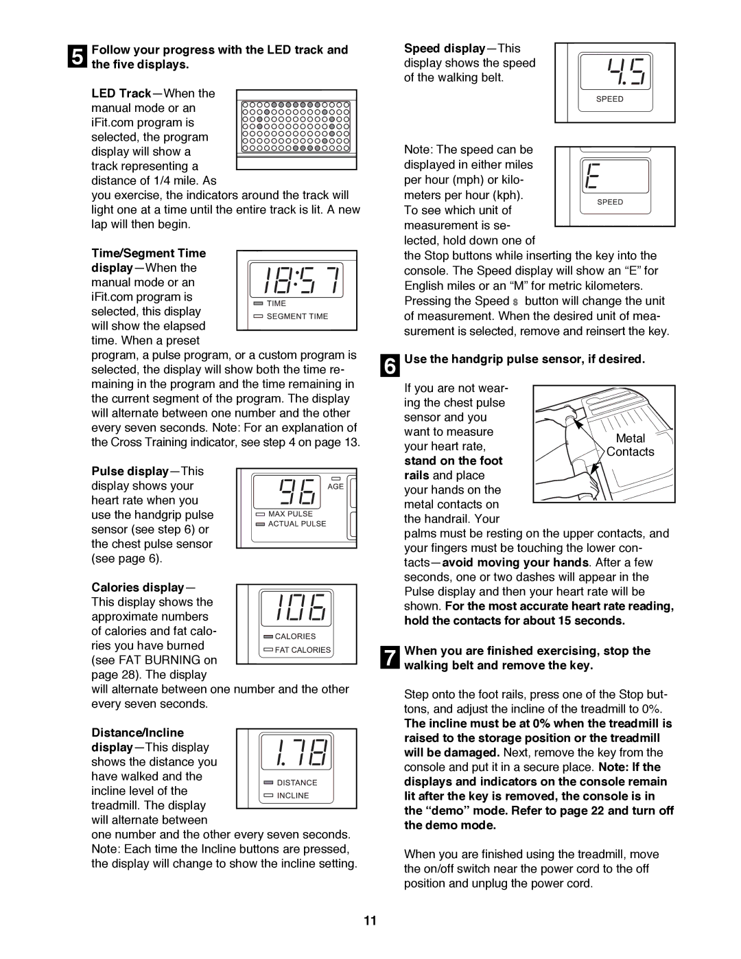 Healthrider HRTL16991 manual Follow your progress With the LED track Five displays, Distance/Incline 