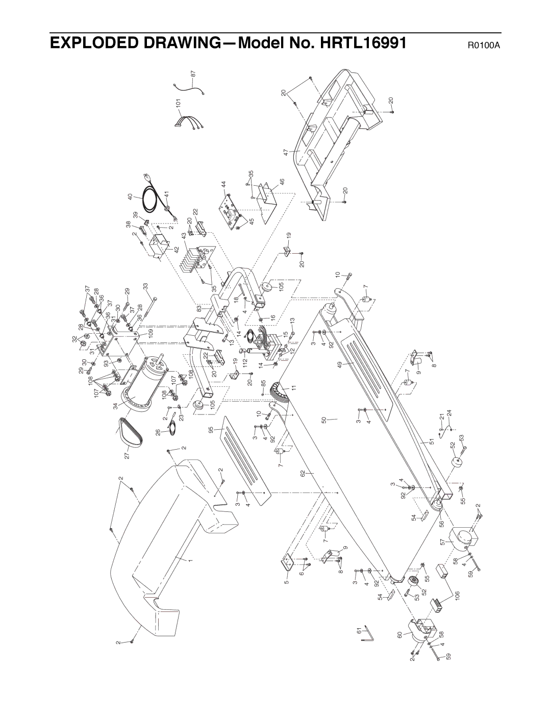 Healthrider HRTL16991 manual Exploded DRAWINGÑModel No 