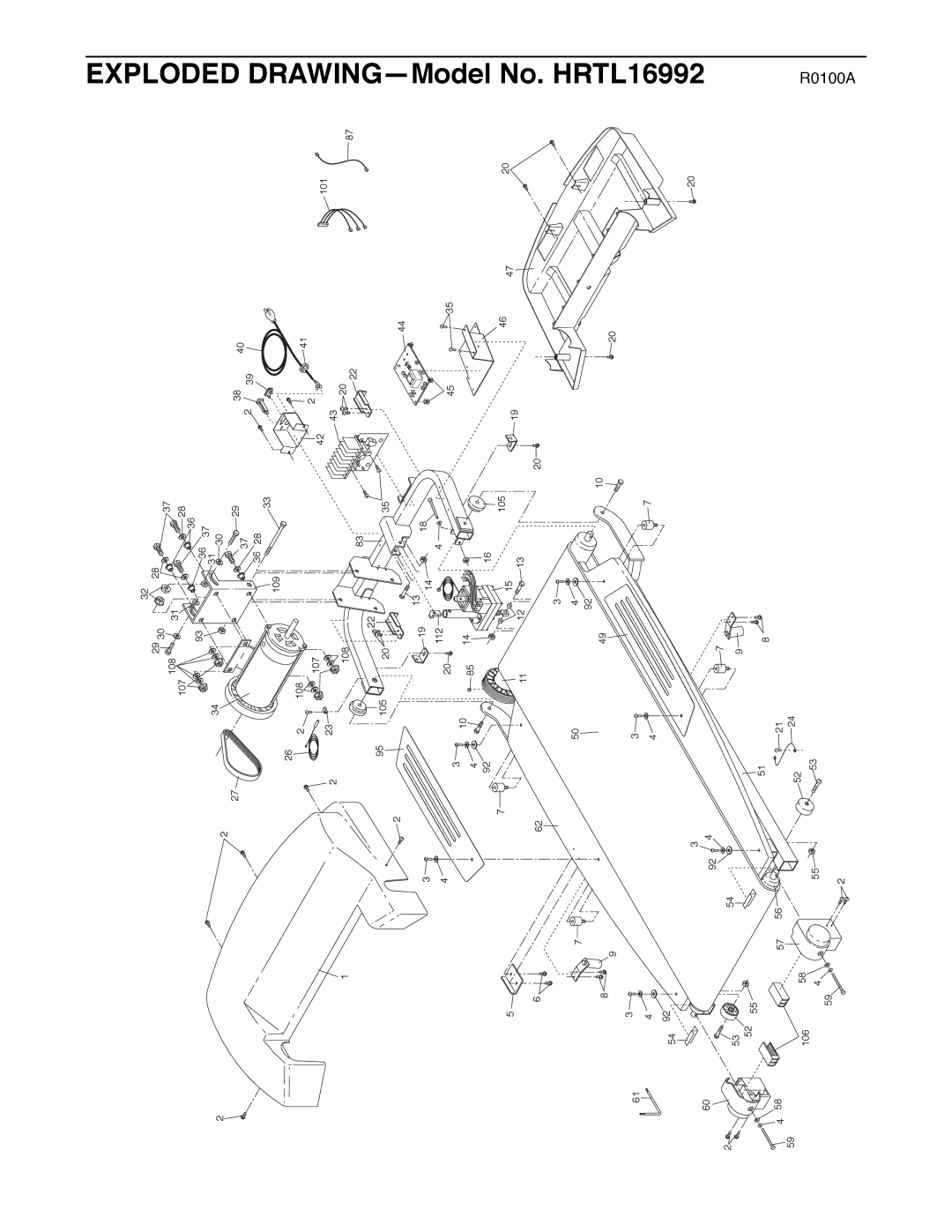 Healthrider HRTL16992 manual Exploded DRAWINGÑModel No 