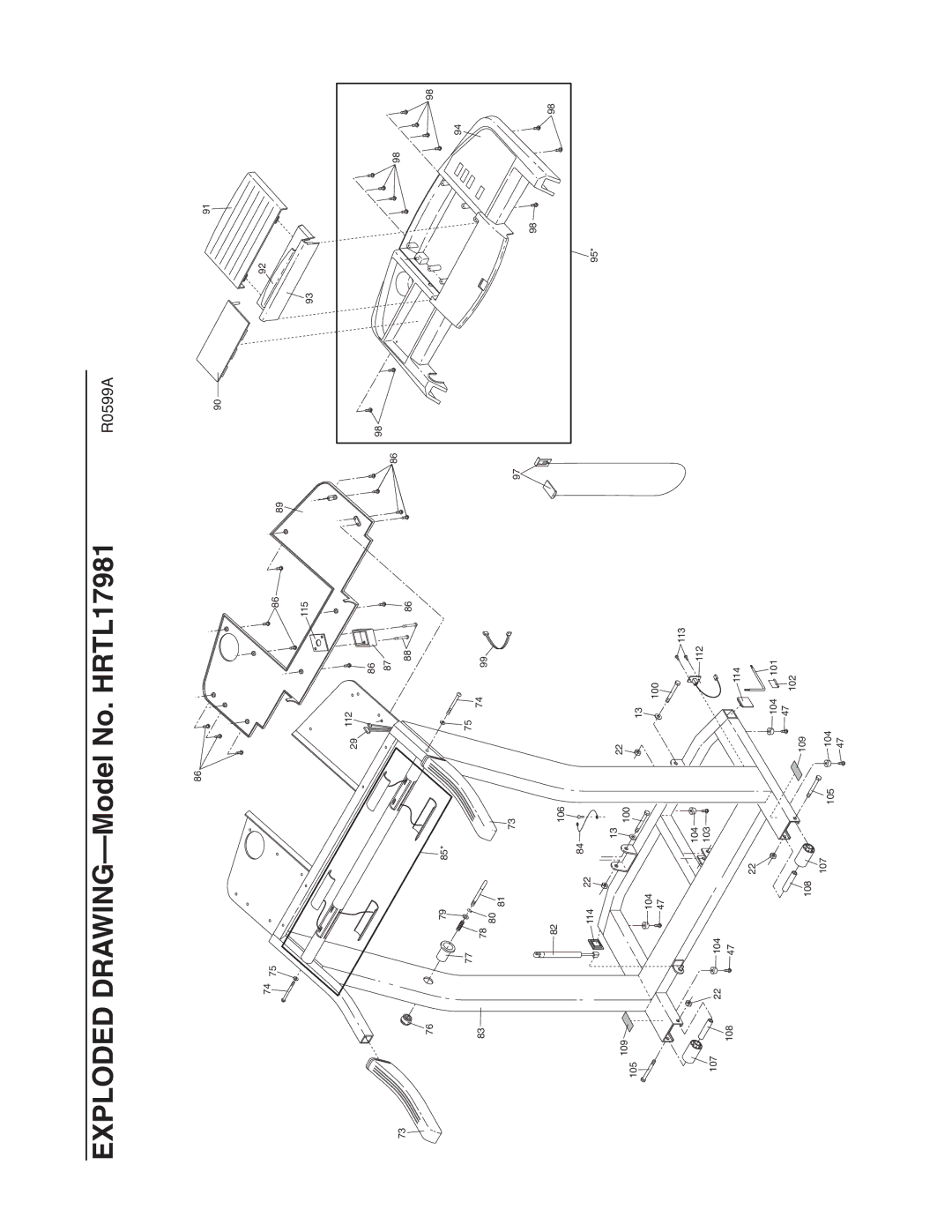 Healthrider manual Exploded DRAWING-Model No. HRTL17981 