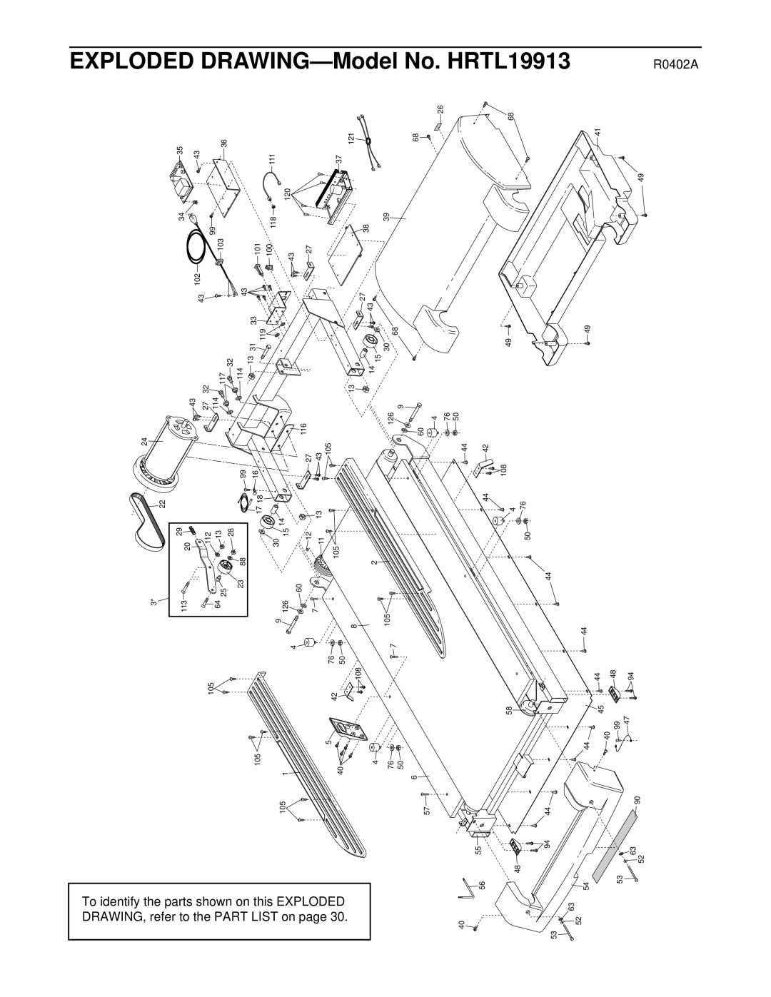 Healthrider HRTL19913 manual R0402A 