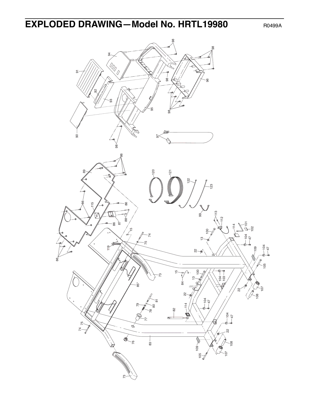 Healthrider HRTL19980 manual DRAWINGÑModel 