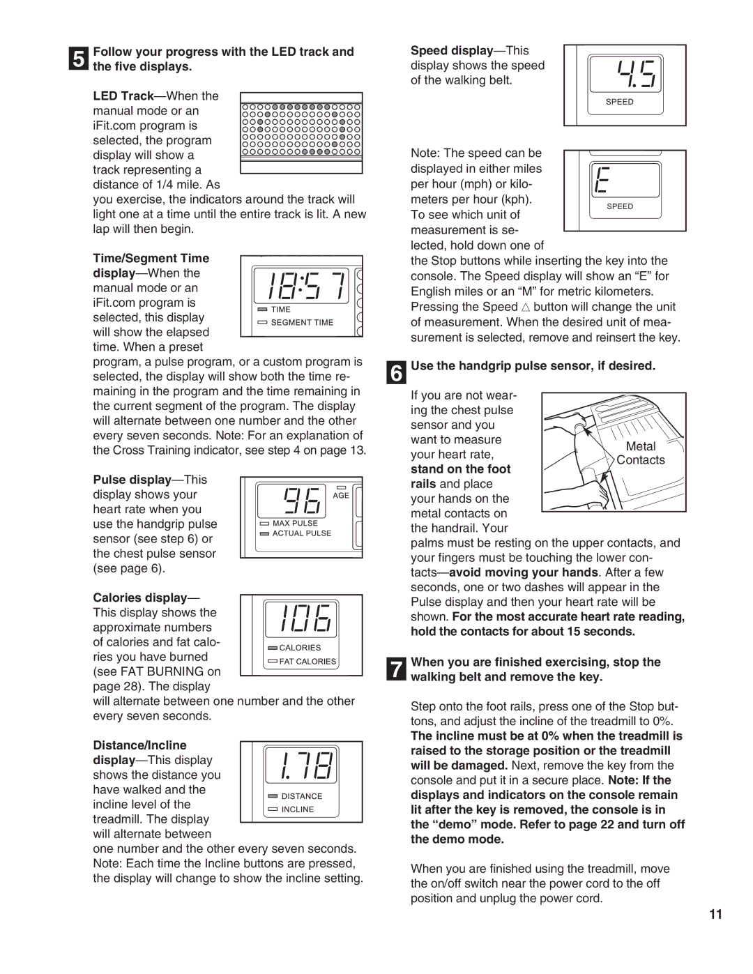 Healthrider HRTL19990 manual Follow your progress with the LED track Five displays, Distance/Incline 