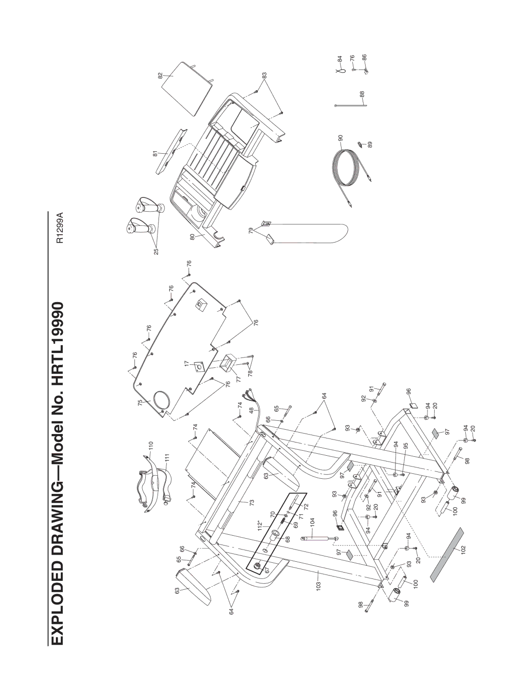 Healthrider manual Exploded DRAWING-Model No. HRTL19990 