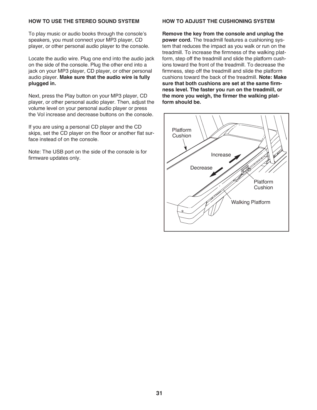 Healthrider HRTL20510.1 manual HOW to USE the Stereo Sound System 