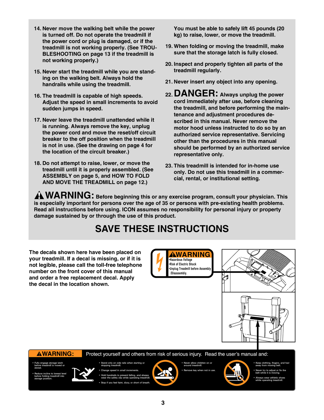 Healthrider HRTL34305.0 manual 