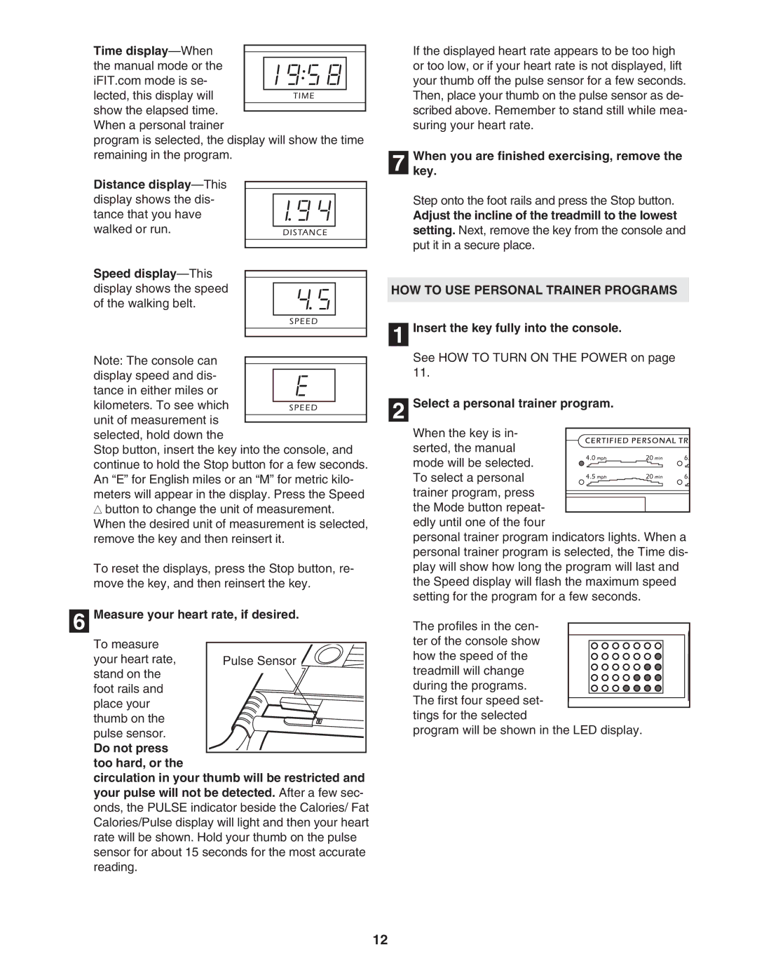 Healthrider HRTL39305.0 manual HOW to USE Personal Trainer Programs 