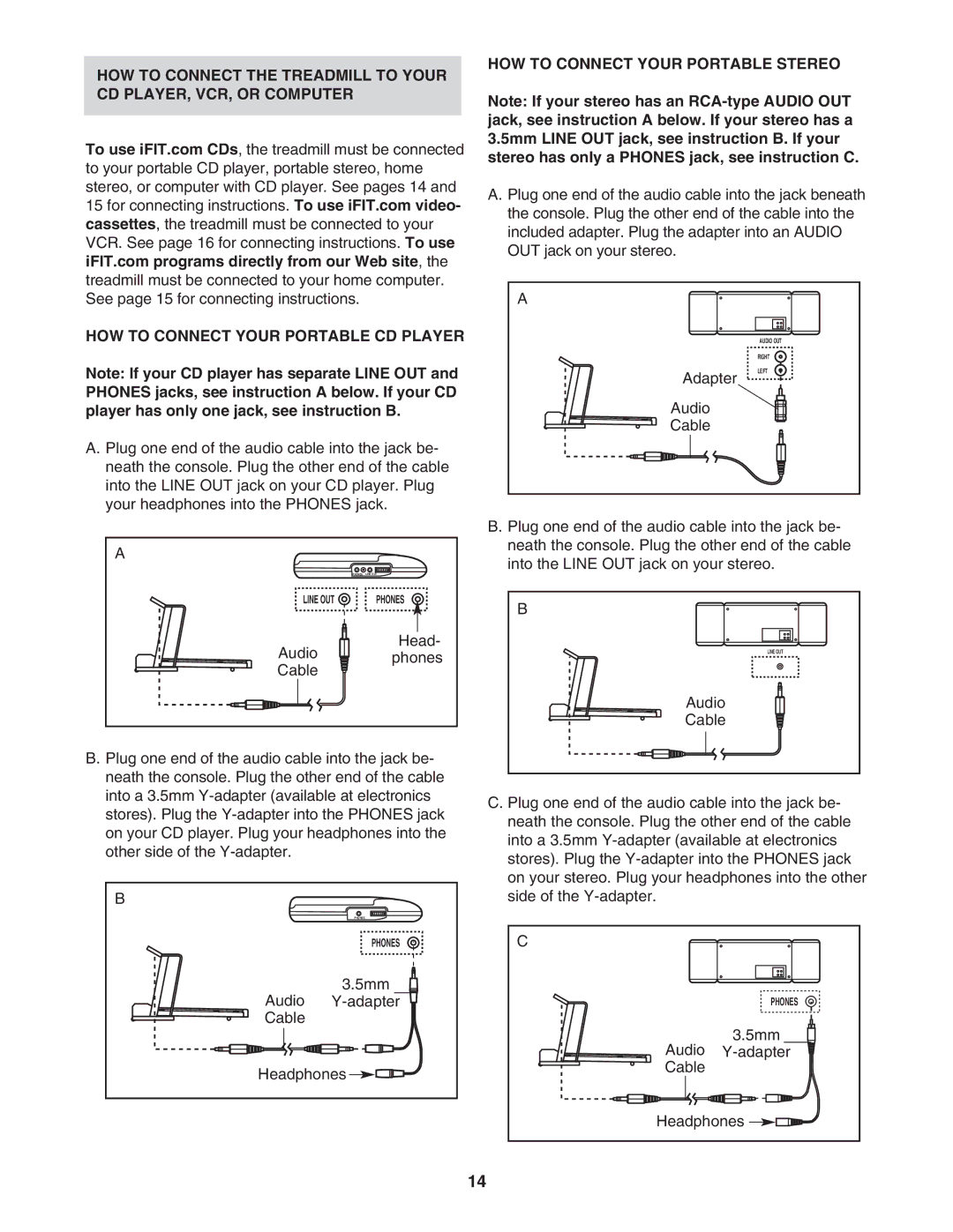 Healthrider HRTL39305.0 manual HOW to Connect Your Portable Stereo 