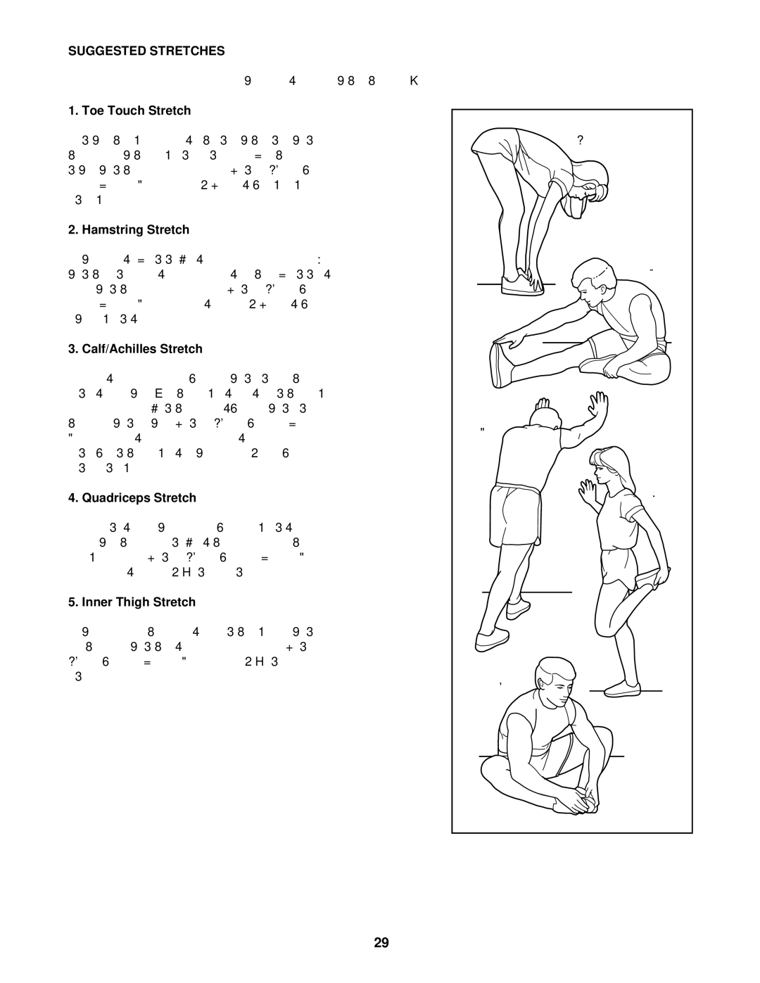 Healthrider HRTL71830 manual Suggested Stretches 