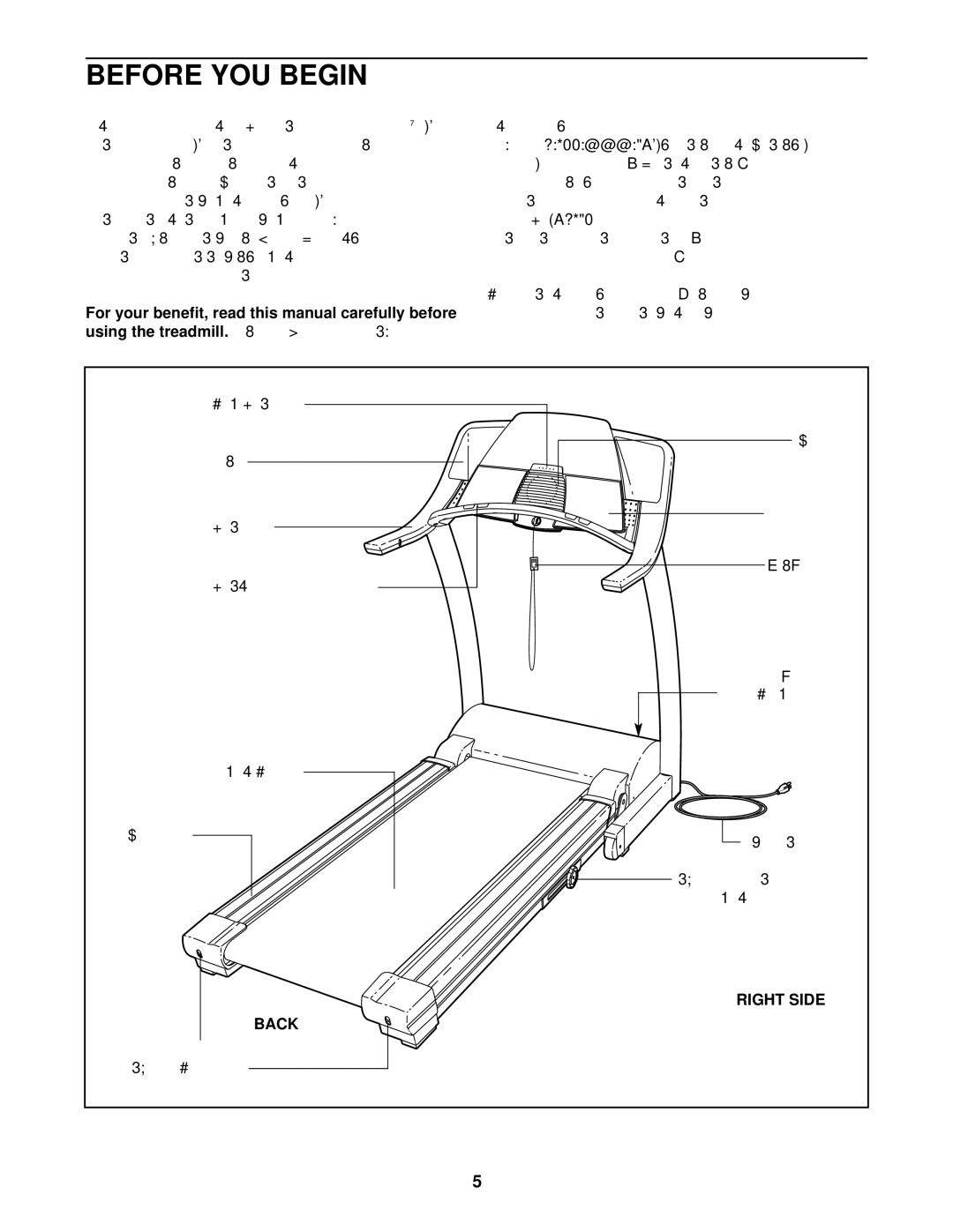 Healthrider HRTL71830 manual Before YOU Begin, Right Side Back 