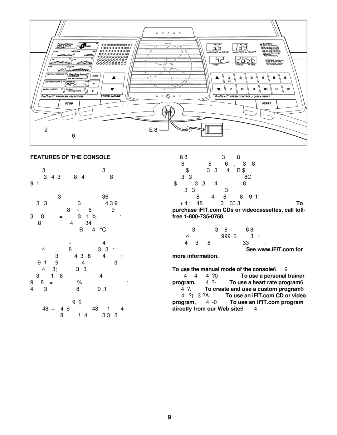 Healthrider HRTL71830 manual Features of the Console, Free, See pages 16 Program 