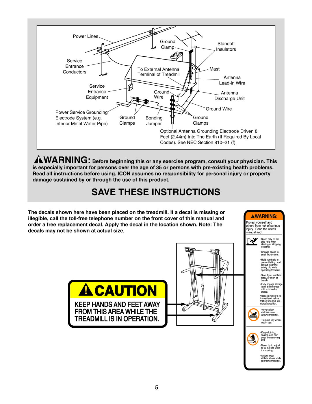 Healthrider HRTL89406.0 manual Power Lines 