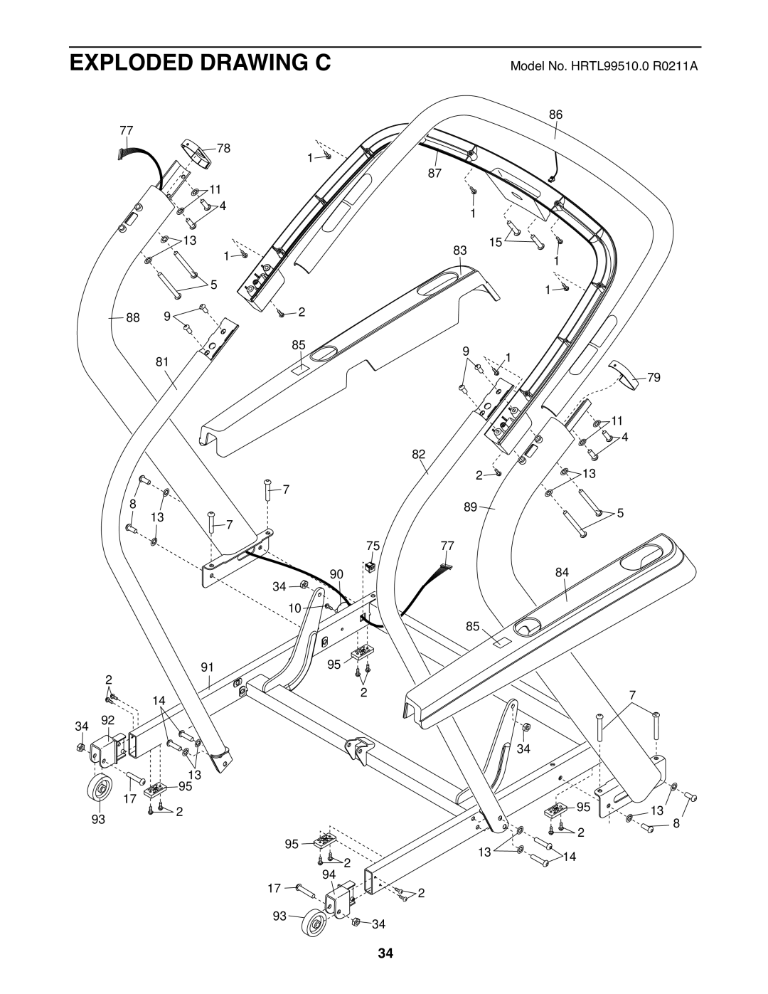 Healthrider HRTL99510.0 manual Exploded Drawing C 