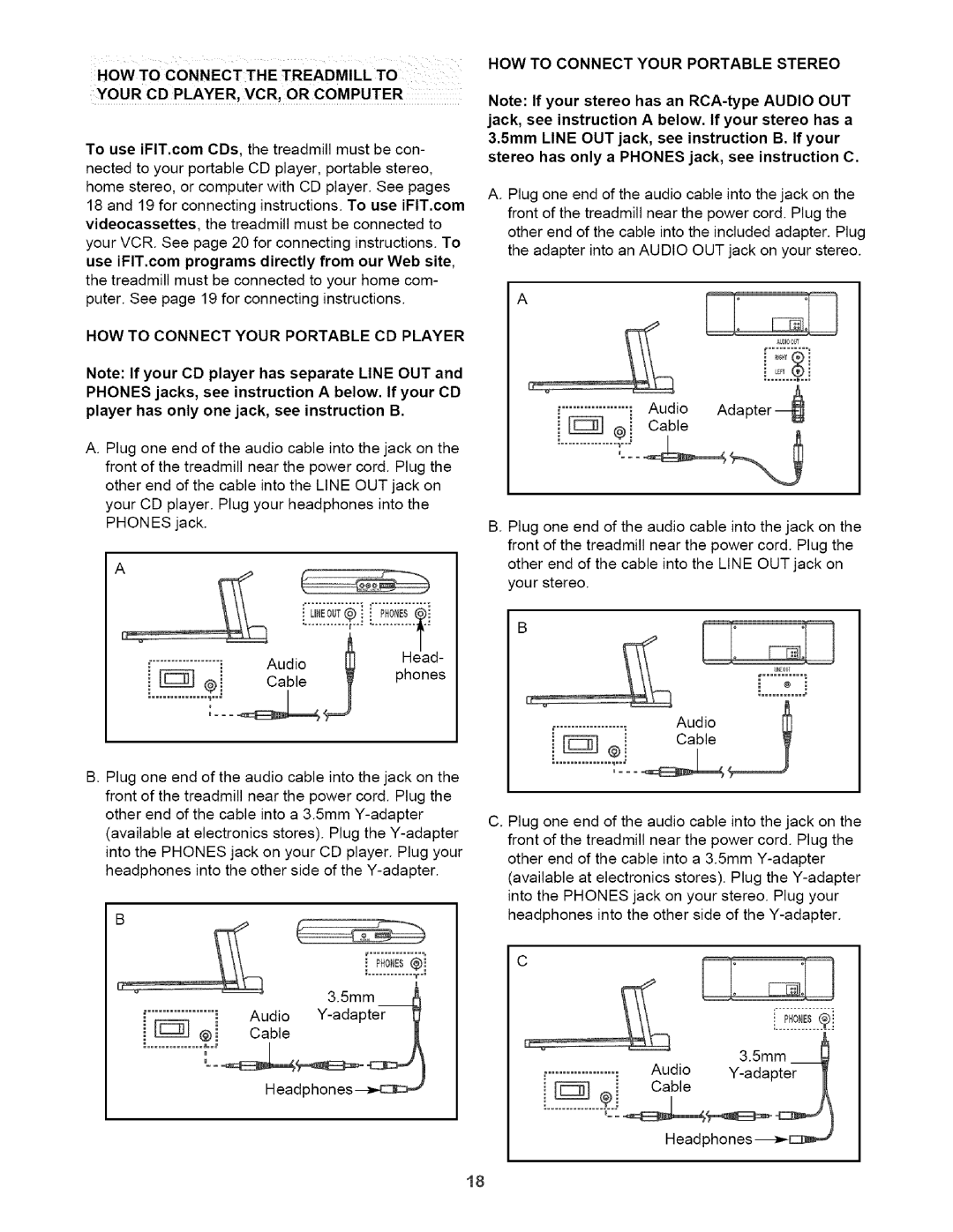 Healthrider HTL93940 manual HOW to Connect the Treadmill to, Your CD PLAYER, VCR, or Computer 