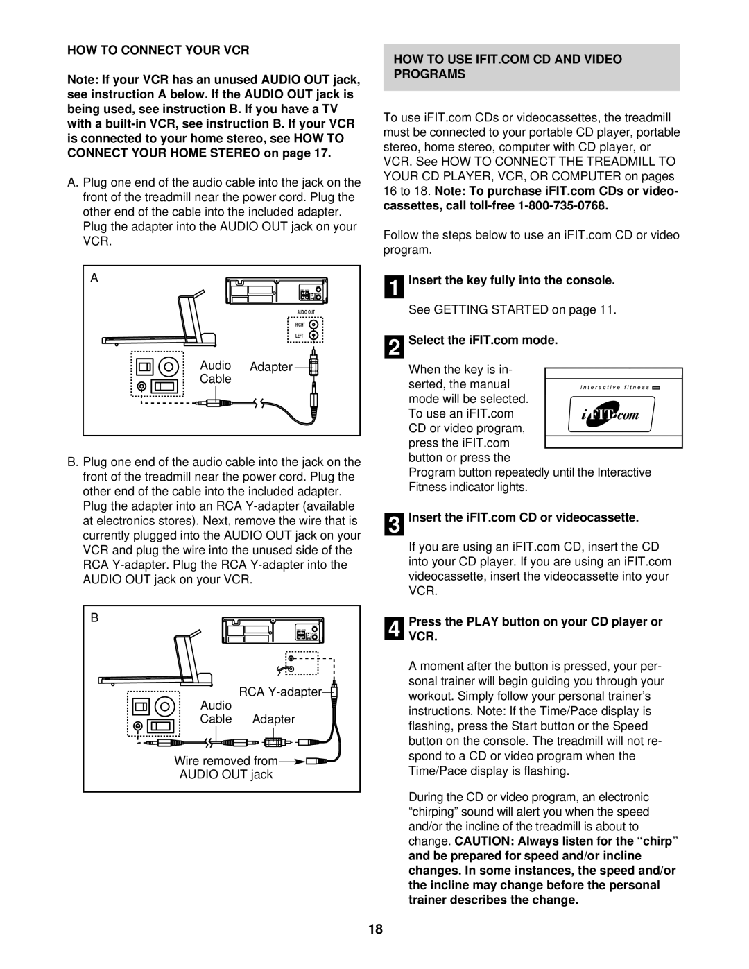 Healthrider T90 manual HOW to Connect Your VCR 