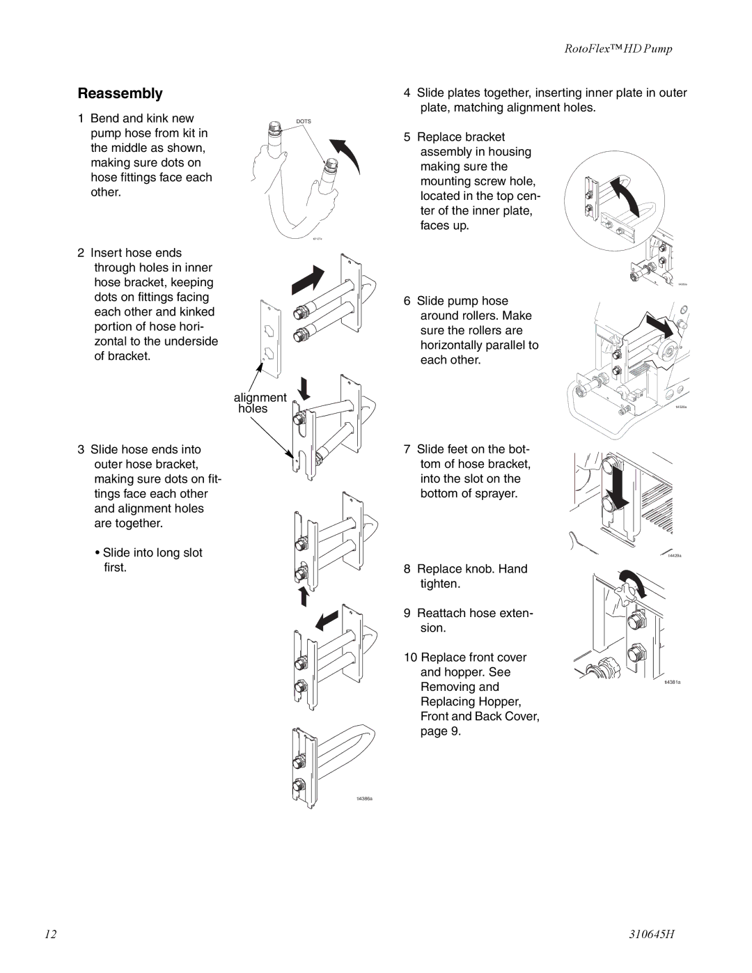 Healthyway 310645H manual Reassembly 