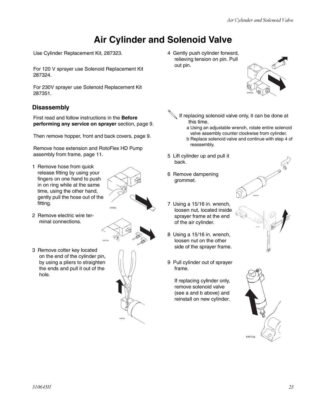 Healthyway 310645H manual Air Cylinder and Solenoid Valve 