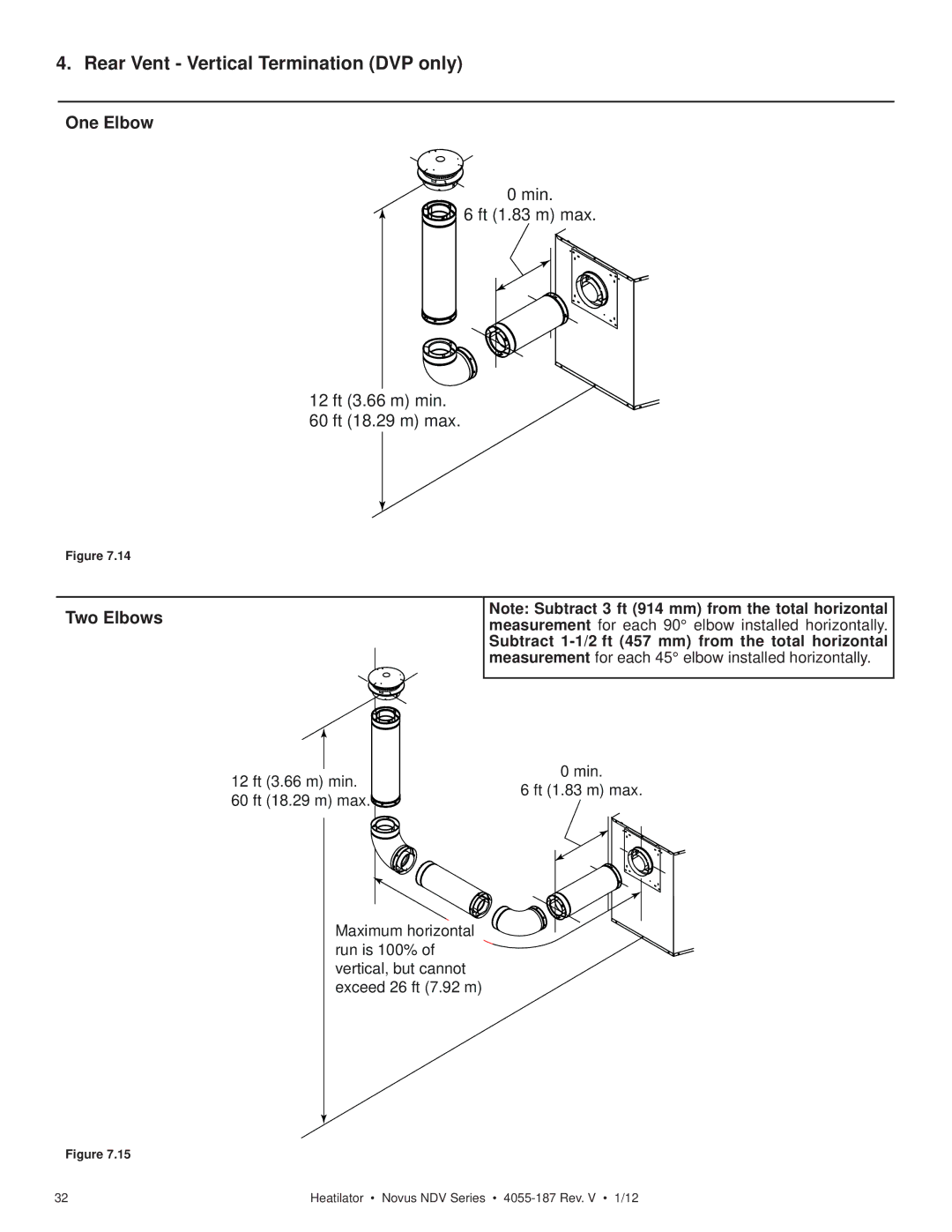 Hearth and Home Technologies 4055-187 owner manual Rear Vent Vertical Termination DVP only 