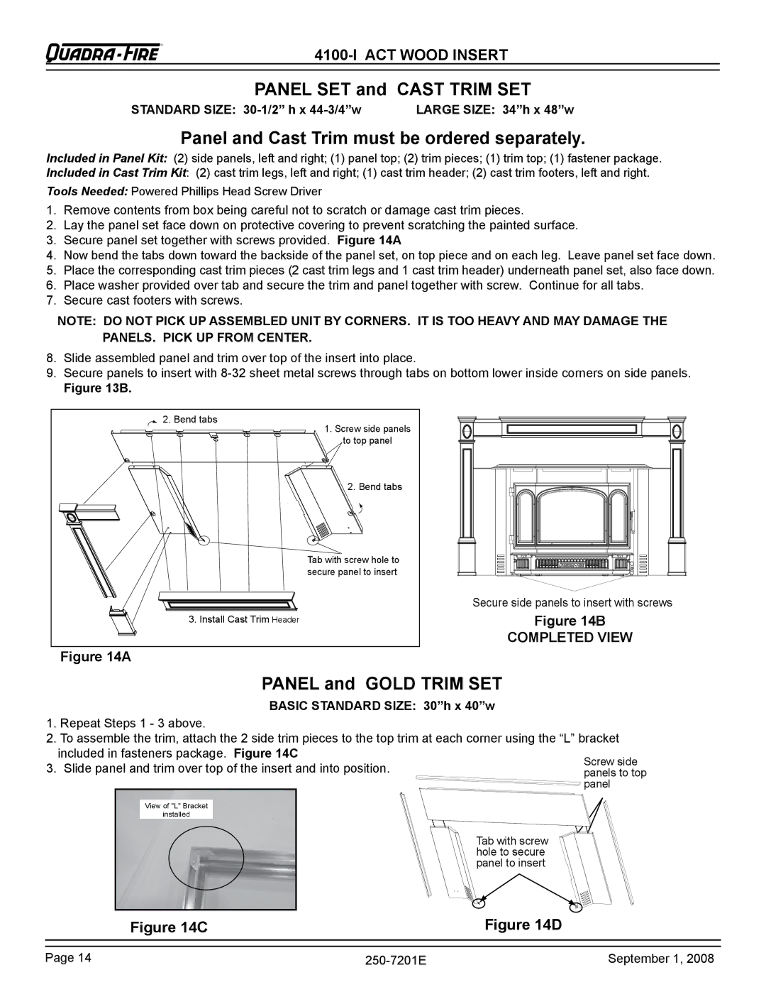 Hearth and Home Technologies 4100I-NL-B Panel SET and Cast Trim SET, Panel and Cast Trim must be ordered separately 