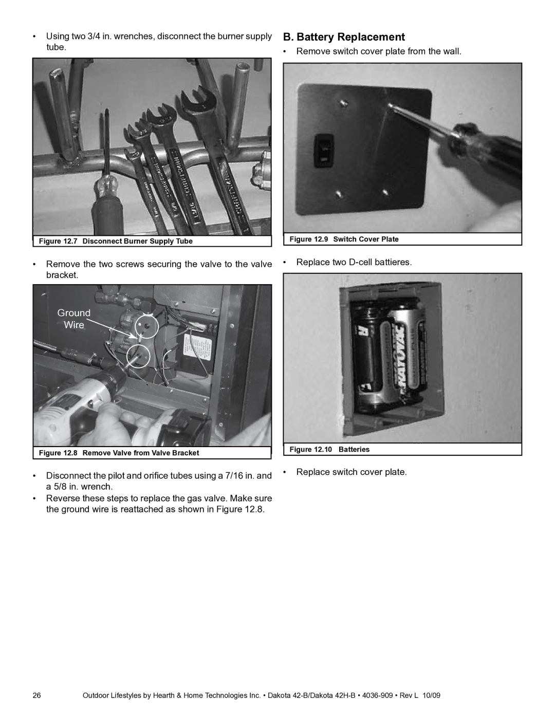 Hearth and Home Technologies 42H-B, 42-B owner manual Ground Wire 