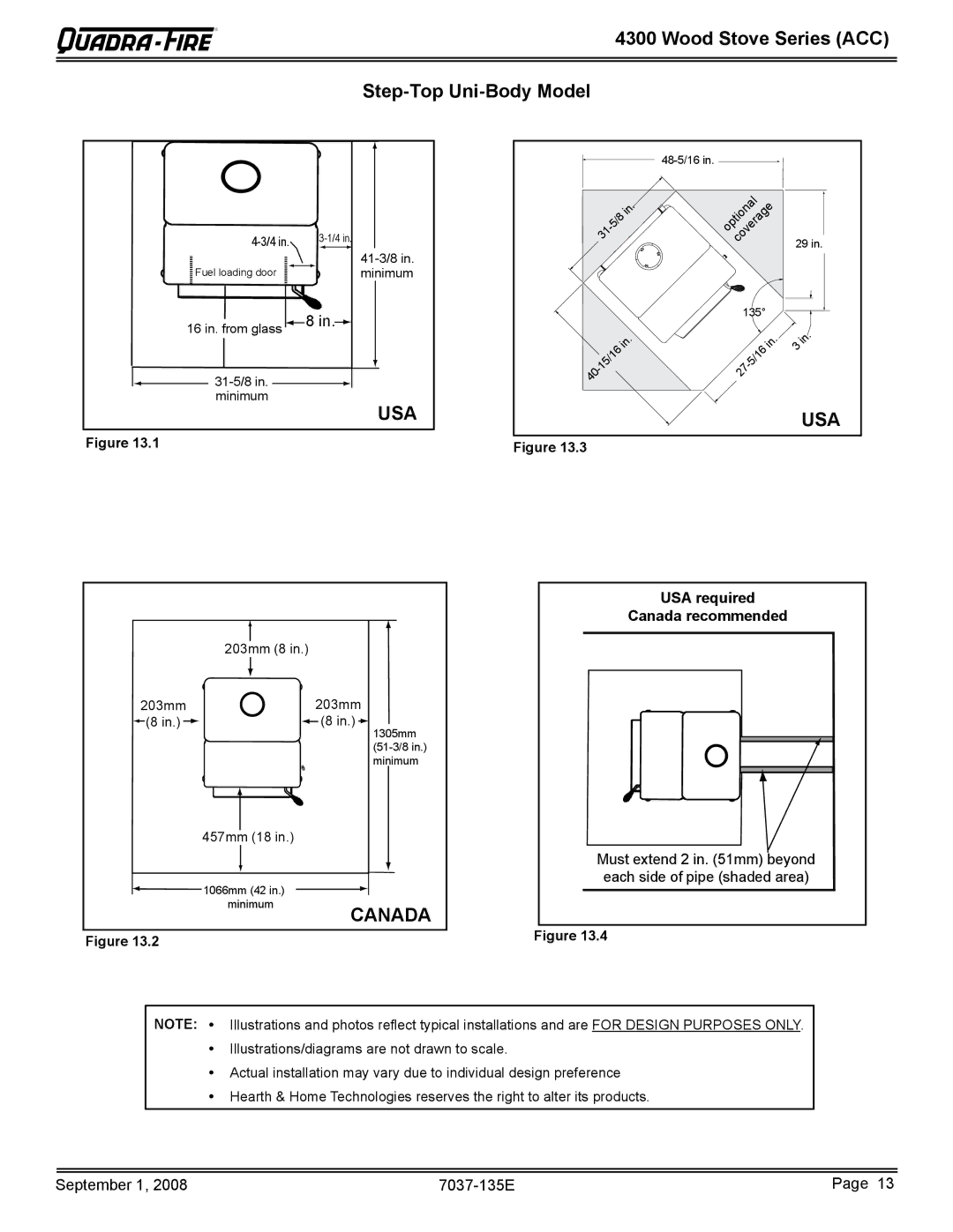 Hearth and Home Technologies 43ST-ACC, 43M-ACC-MBK Wood Stove Series ACC Step-Top Uni-Body Model, September 1 7037-135E 