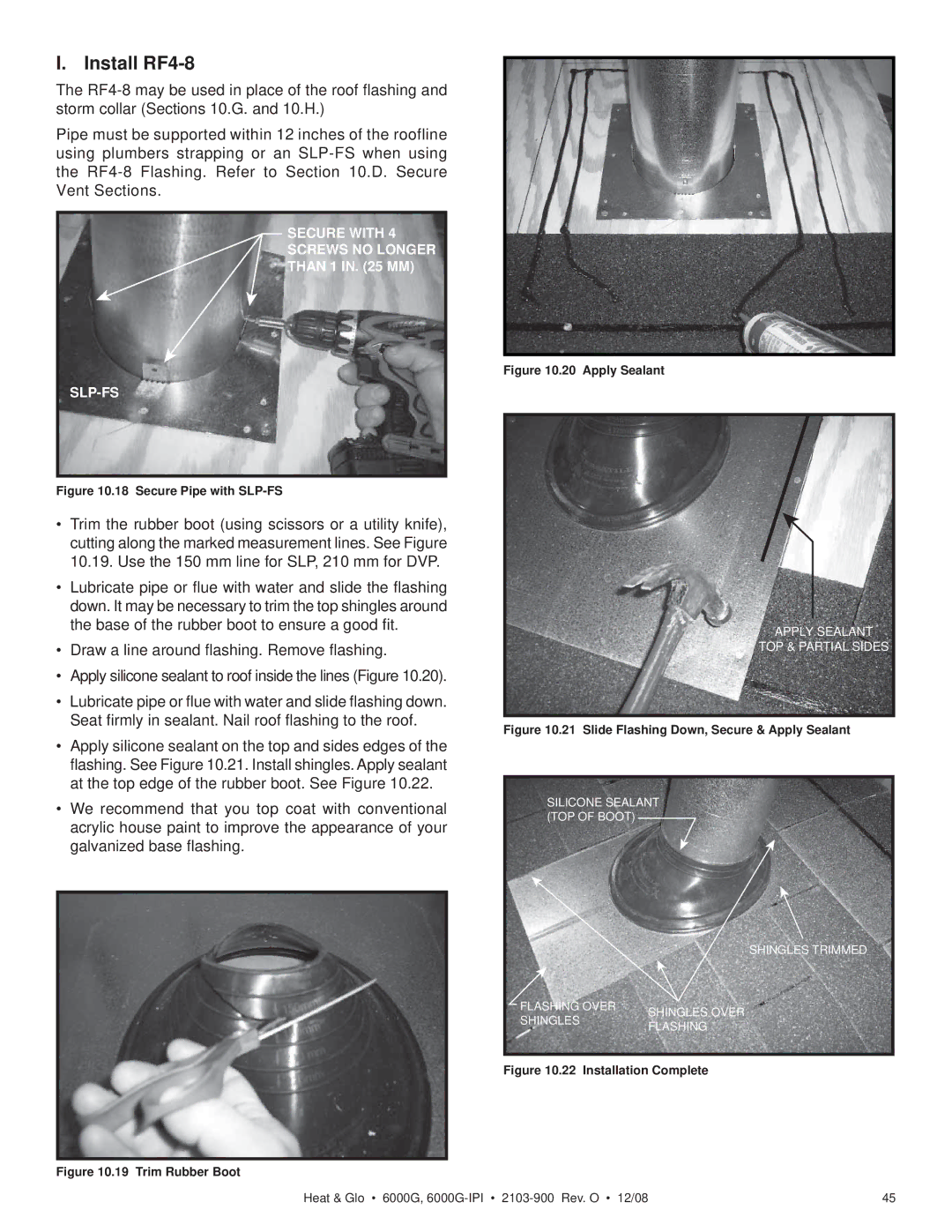 Hearth and Home Technologies 6000G-IPILP, 6000G-LP owner manual Install RF4-8, Slp-Fs 