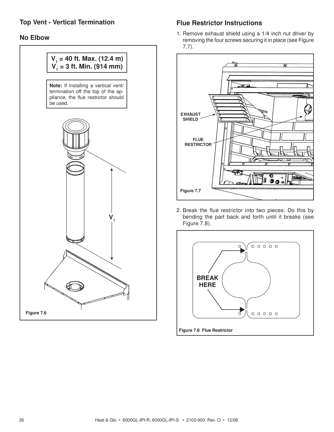 Hearth and Home Technologies 6000GL-IPI-S, 6000GL-IPILP-R, 6000GL-IPILP-S, 6000GL-IPI-R owner manual Break Here 