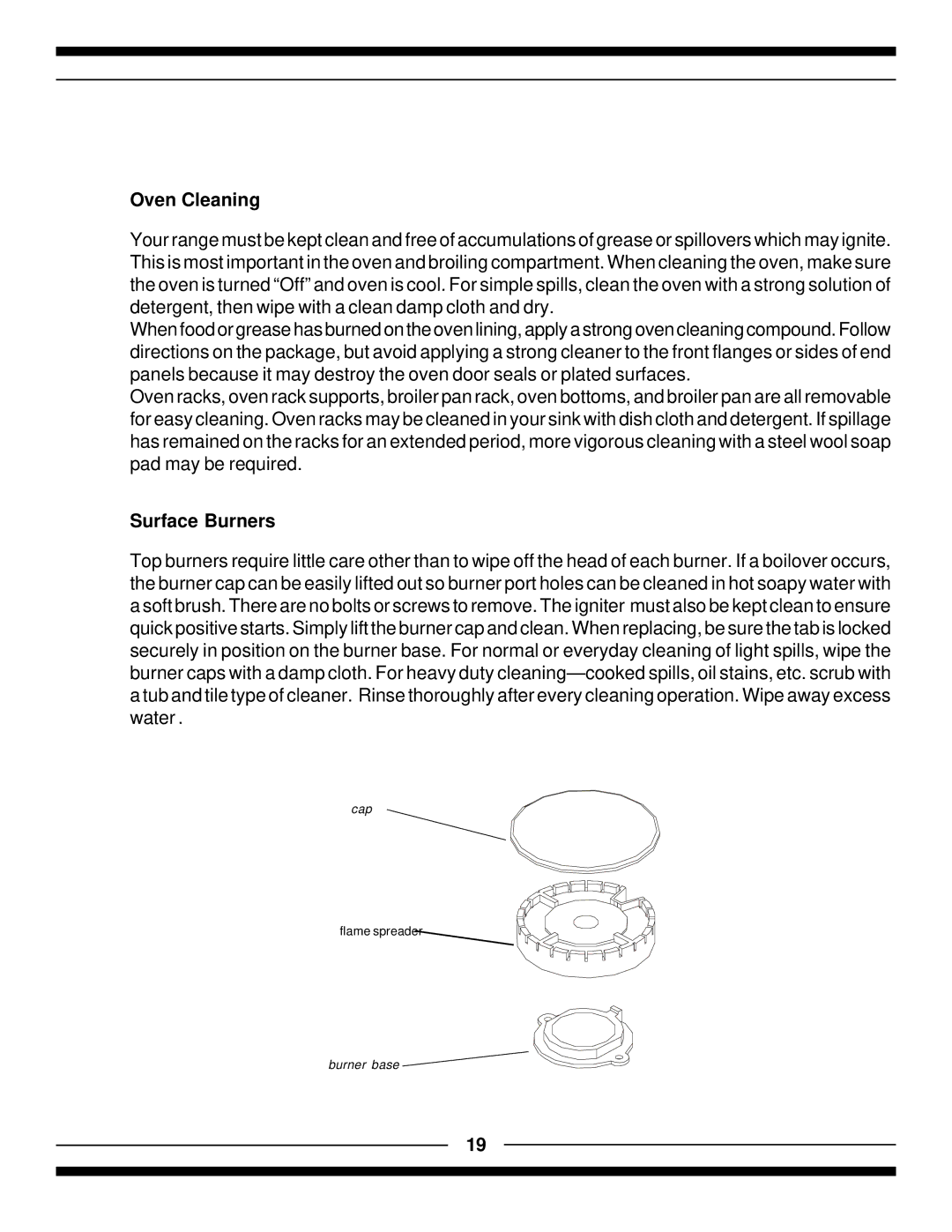 Hearth and Home Technologies 9100, 7100 manual Oven Cleaning, Surface Burners 