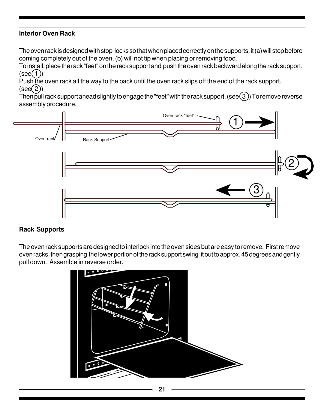 Hearth and Home Technologies 9100, 7100 manual Interior Oven Rack, Rack Supports 