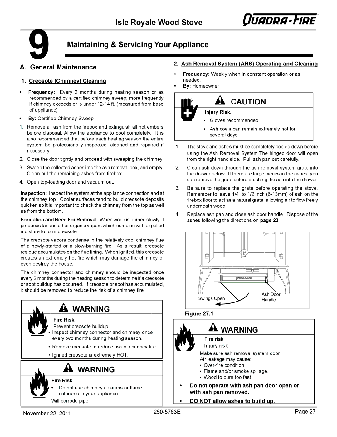 Hearth and Home Technologies 823-0170 - MBK owner manual General Maintenance 