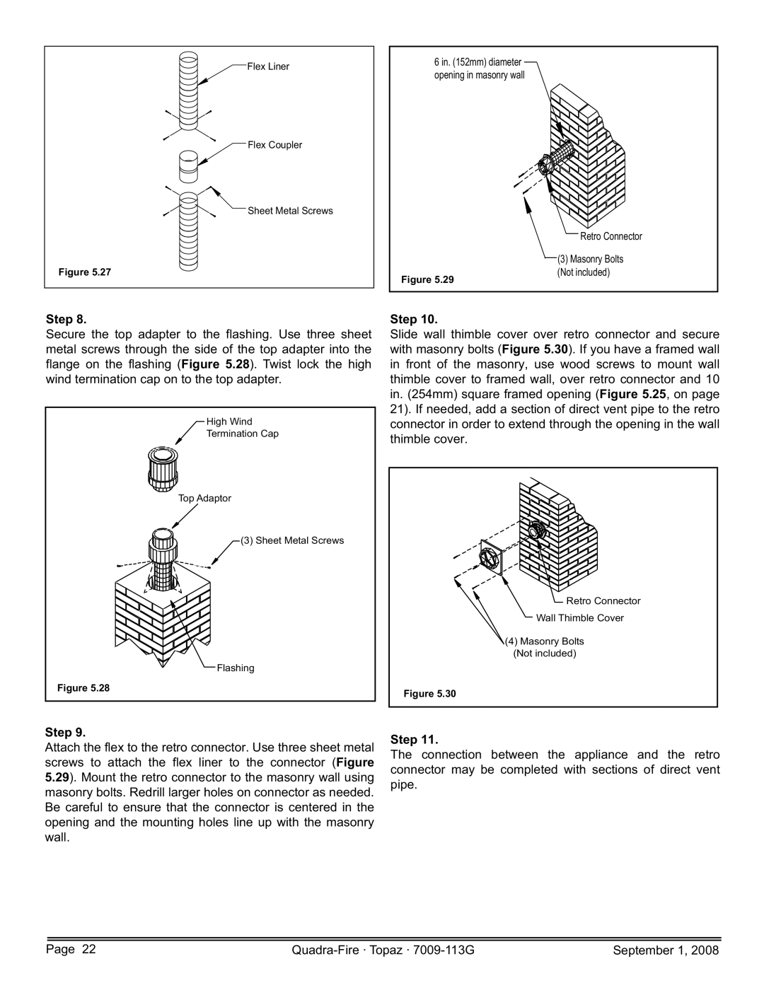 Hearth and Home Technologies TOPAZ-D-CWL, 839-1340, 839-1320, 844-4120, 839-1290, TOPAZ-D-CSB owner manual Retro Connector 