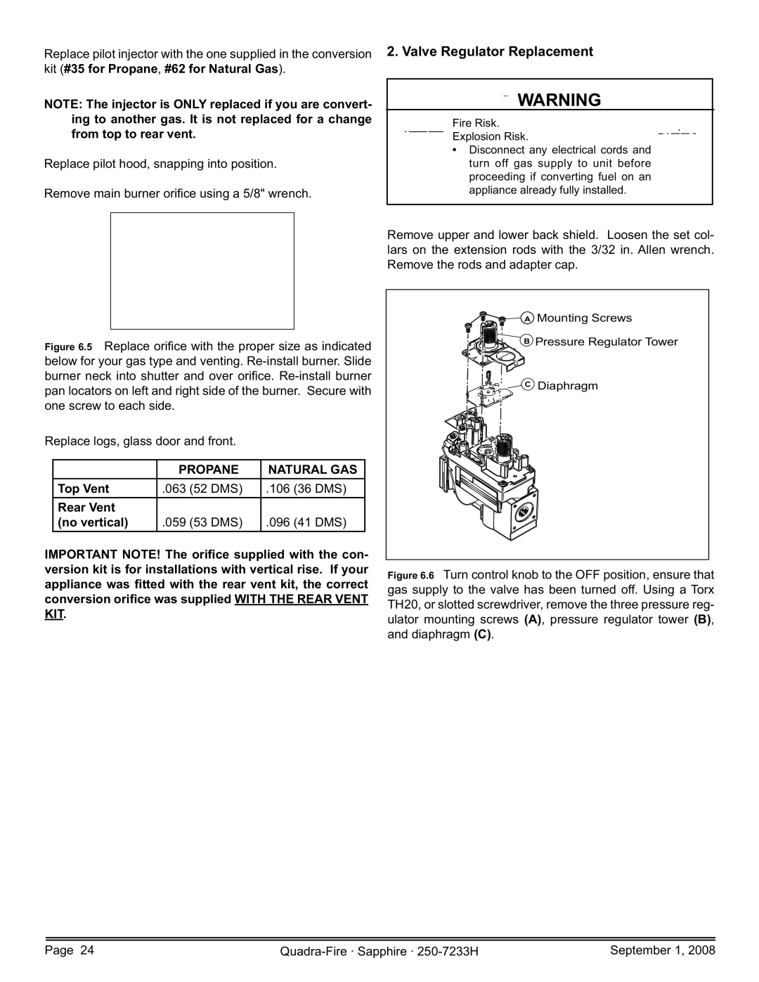 Hearth and Home Technologies SAPPH-D-CSB, 839-1390, 839-1440, 839-1460, SAPPH-D-CWL owner manual Propane Natural GAS 