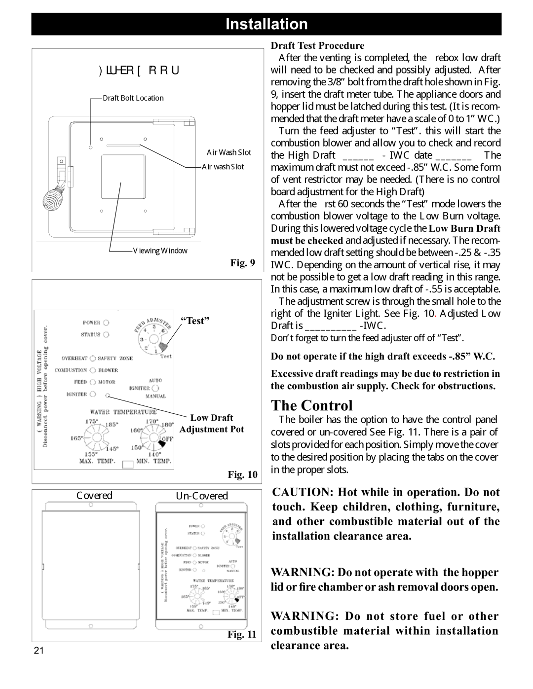 Hearth and Home Technologies BH 105 manual Draft Test Procedure 