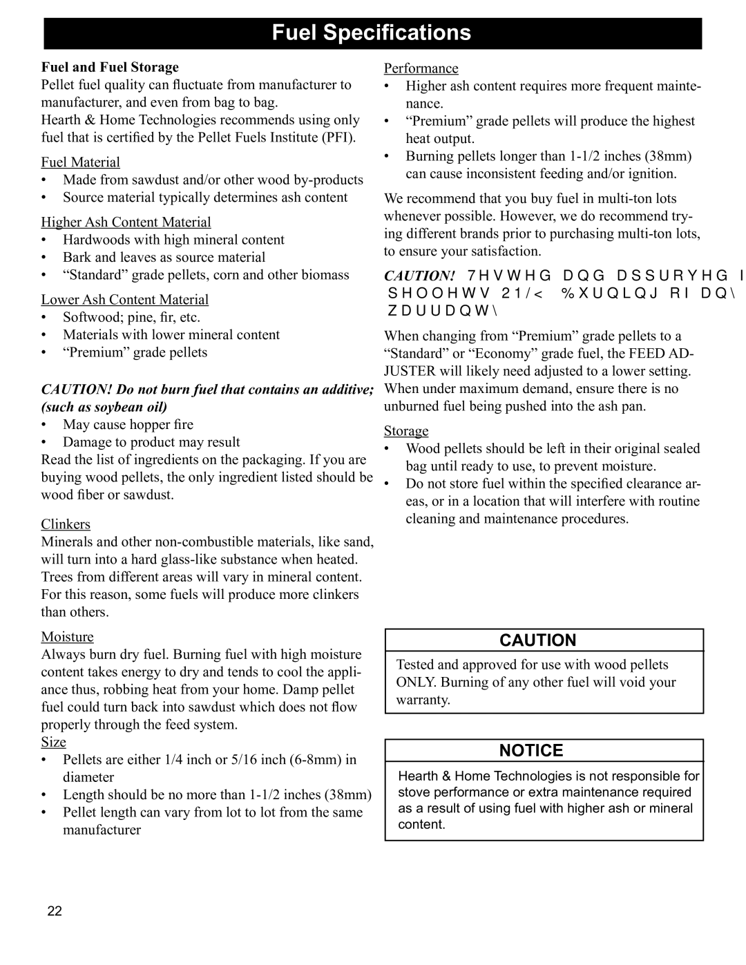 Hearth and Home Technologies BH 105 manual Fuel Specifications, Fuel and Fuel Storage 