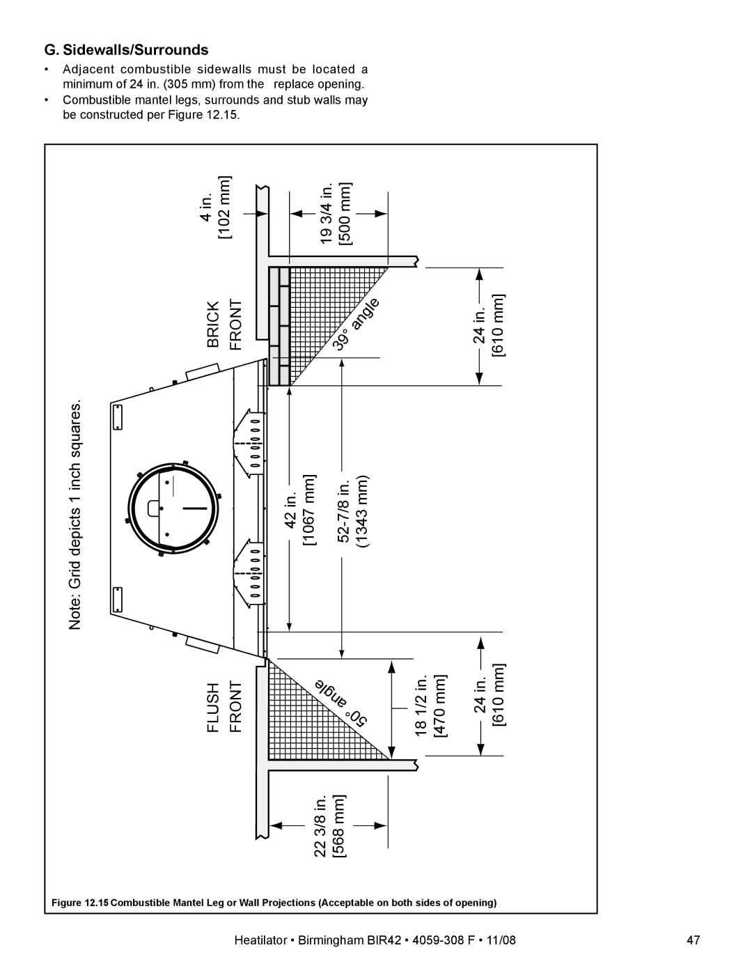 Hearth and Home Technologies BIR42 owner manual Brick Front 