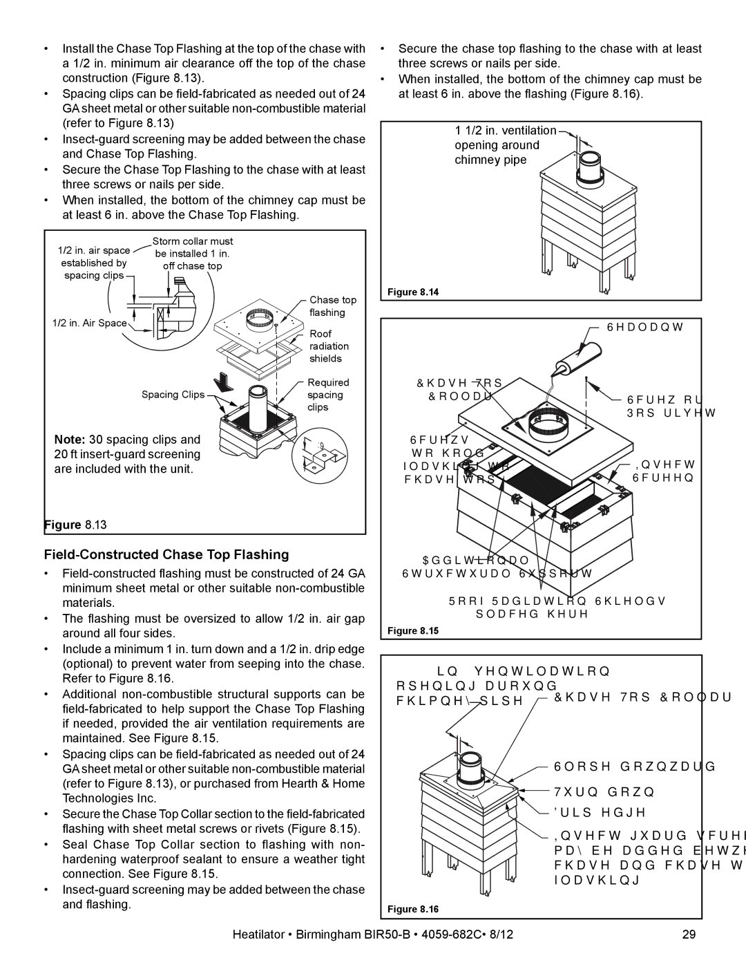 Hearth and Home Technologies BIR50-B owner manual Field-Constructed Chase Top Flashing 