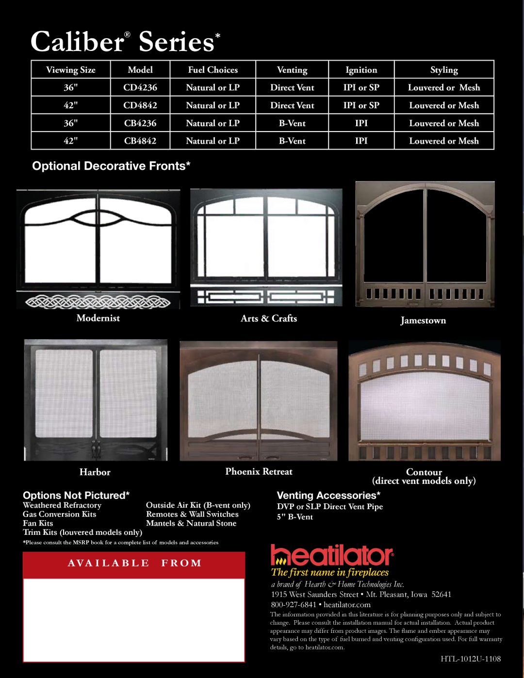 Hearth and Home Technologies manual Caliber Series 