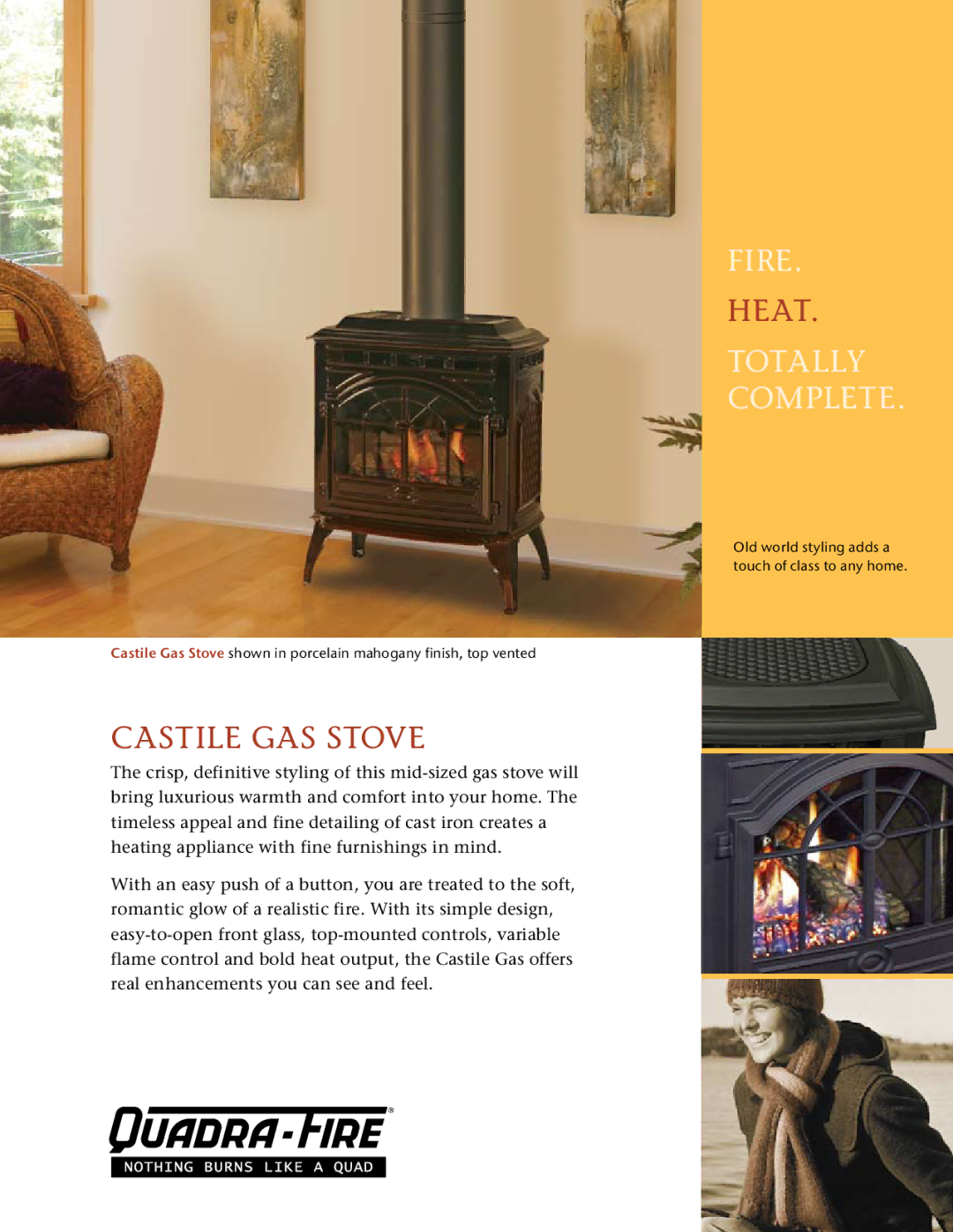 Hearth and Home Technologies Castile Gas Stove manual Fire 