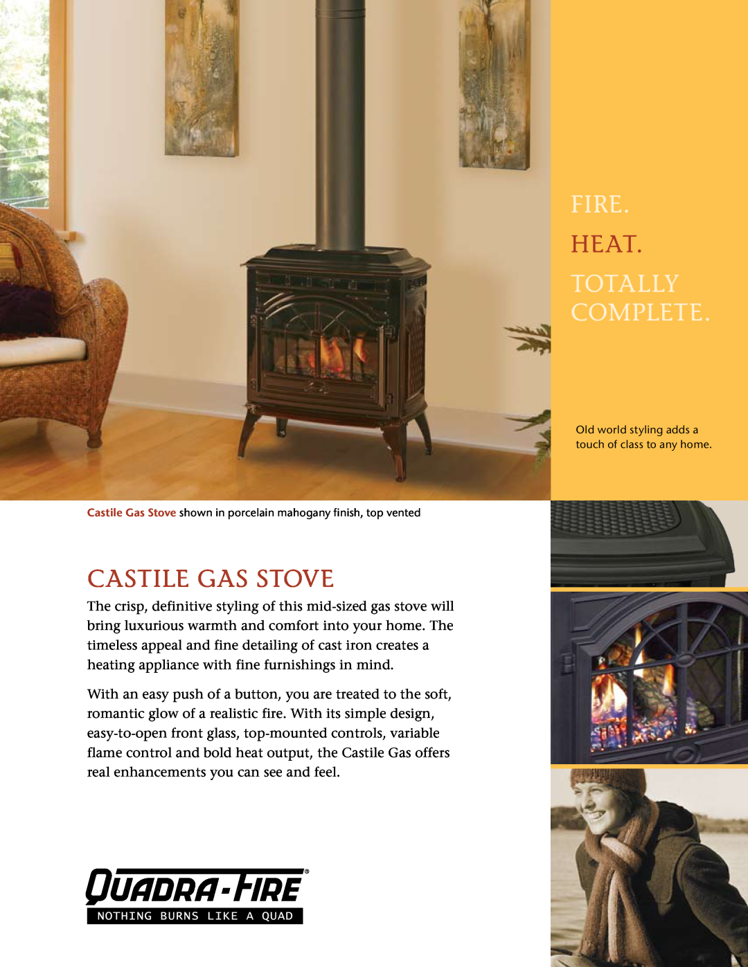 Hearth and Home Technologies Castile Gas Stove manual fire, heat, totally complete 