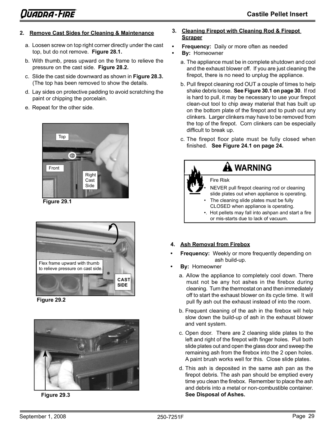 Hearth and Home Technologies CASTINS-CWL Remove Cast Sides for Cleaning & Maintenance, Ash Removal from Firebox 