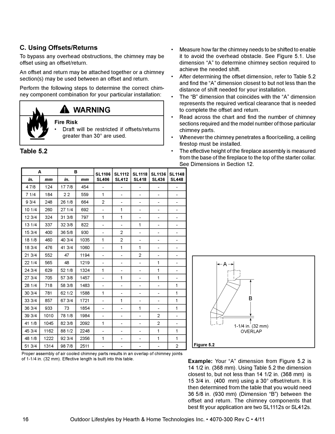 Hearth and Home Technologies CASTLEWOOD 42 owner manual Using Offsets/Returns 