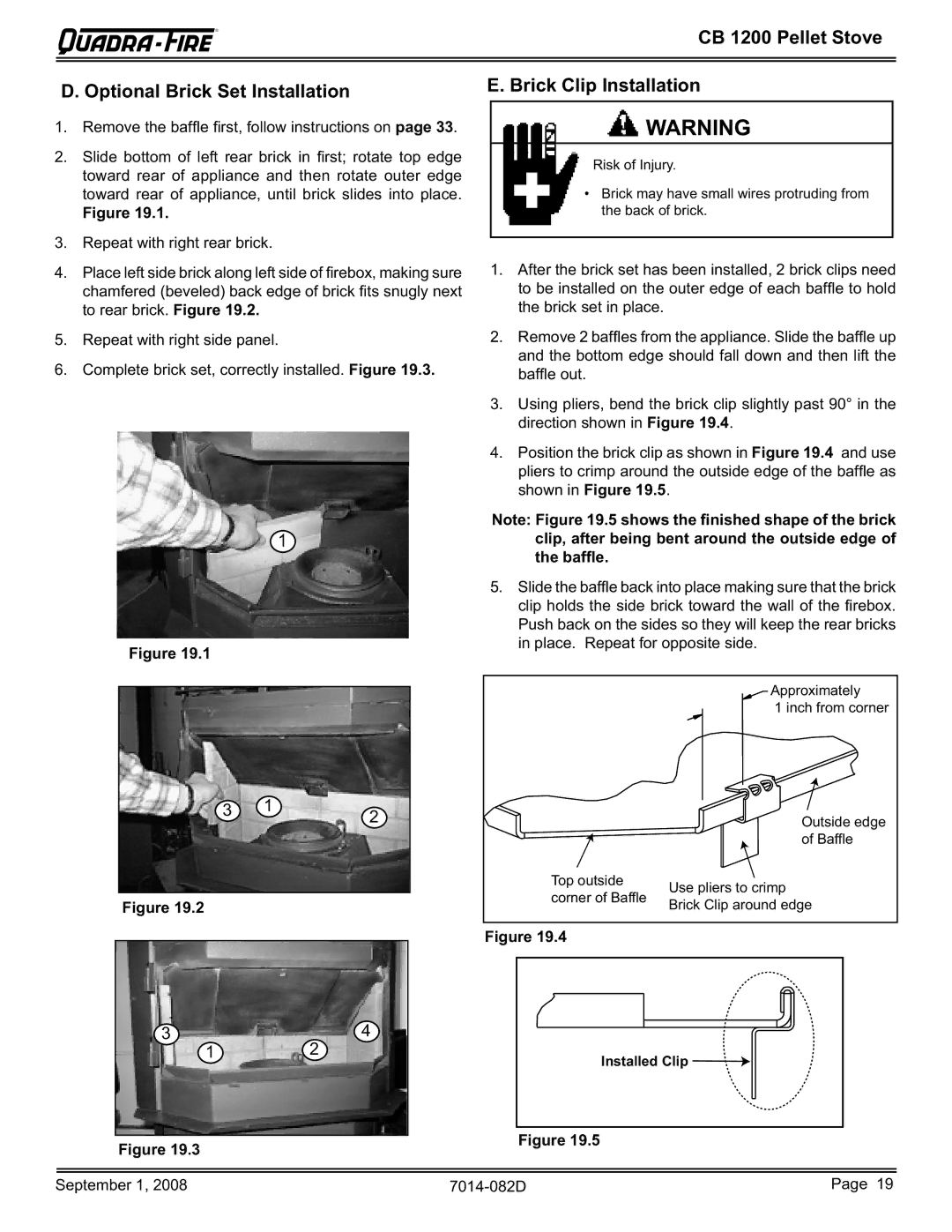 Hearth and Home Technologies CB1200-B owner manual Installed Clip 